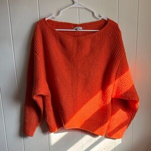Joie Bright Orange Kristine Sweater Sz M